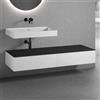 neoro n50 sistema mobili La: 160 cm con 2 estraibili, lavabo senza fori rubinetteria bianco opaco,, BN0134WM+2#BN0412WH+BN0405BM, n50 [Mobili da Bagno > Mobili con Lavabo Integrato]