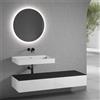 neoro n50 sistema mobili La: 160 cm con 2 scomparti estraibili, lavabo senza fori rubinetteria bianco opaco, con specchio n30,, BN0134WM+2#BN0412WH+BN0405BM+BN0010MI, n50 [Mobili da Bagno > Set Mobili da Bagno]