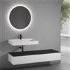 neoro n50 sistema mobili La: 160 cm con 2 scomparti estraibili, lavabo con 1 foro rubinetteria bianco opaco, con specchio n30,, BN0138WM+2#BN0412WM+BN0405BM+BN0010MI, n50 [Mobili da Bagno > Set Mobili da Bagno]