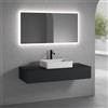 neoro n50 mobile La: 140 cm con 1 scomparto estraibile, lavabo La: 58 cm bianco opaco, con specchio n30,, BN0065WM+BN0492BM+BN0408BM+BN0006MI, n50 [Mobili da Bagno > Set Mobili da Bagno]