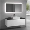 neoro n50 mobile La: 140 cm con 1 scomparto estraibile, lavabo La: 58 cm bianco opaco, con specchio n30,, BN0065WM+BN0494WH+BN0408BM+BN0006MI, n50 [Mobili da Bagno > Set Mobili da Bagno]