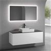 neoro n50 mobile La: 140 cm con 1 scomparto estraibile, lavabo La: 58 cm bianco opaco, con specchio n30,, BN0065WM+BN0494WH+BN0408GR+BN0006MI, n50 [Mobili da Bagno > Set Mobili da Bagno]