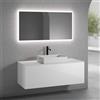 neoro n50 mobile La: 140 cm con 1 scomparto estraibile, lavabo La: 58 cm bianco opaco, con specchio n30,, BN0065WM+BN0494WH+BN0408WM+BN0006MI, n50 [Mobili da Bagno > Set Mobili da Bagno]