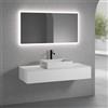 neoro n50 mobile La: 140 cm con 1 scomparto estraibile, lavabo La: 58 cm bianco opaco, con specchio n30,, BN0065WM+BN0492WM+BN0408WH+BN0006MI, n50 [Mobili da Bagno > Set Mobili da Bagno]