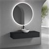 neoro n50 mobile La: 140 cm con 1 scomparto estraibile, lavabo Ø 40 cm bianco opaco, con specchio n30,, BN0064WM+BN0492BM+BN0408BM+BN0012MI, n50 [Mobili da Bagno > Set Mobili da Bagno]