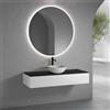 neoro n50 mobile La: 140 cm con 1 scomparto estraibile, lavabo Ø 45 cm bianco opaco, con specchio n30,, BN0106WM+BN0492WH+BN0408BM+BN0012MI, n50 [Mobili da Bagno > Set Mobili da Bagno]