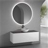 neoro n50 mobile La: 140 cm con 1 scomparto estraibile, lavabo Ø 40 cm bianco opaco, con specchio n30,, BN0064WM+BN0494WH+BN0408GR+BN0012MI, n50 [Mobili da Bagno > Set Mobili da Bagno]