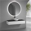 neoro n50 mobile La: 140 cm con 1 scomparto estraibile, lavabo Ø 40 cm bianco opaco, con specchio n30,, BN0064WM+BN0492WM+BN0408BM+BN0012MI, n50 [Mobili da Bagno > Set Mobili da Bagno]