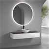neoro n50 mobile La: 140 cm con 1 scomparto estraibile, lavabo Ø 40 cm bianco opaco, con specchio n30,, BN0064WM+BN0492WH+BN0408GR+BN0012MI, n50 [Mobili da Bagno > Set Mobili da Bagno]