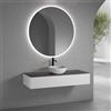 neoro n50 mobile La: 140 cm con 1 scomparto estraibile, lavabo Ø 40 cm bianco opaco, con specchio n30,, BN0064WM+BN0492WM+BN0408GR+BN0012MI, n50 [Mobili da Bagno > Set Mobili da Bagno]