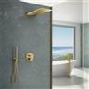 Mariner Eden coaxial sistema doccia con termostatico, pannello pioggia in acciaio inox e set doccetta in metallo rotondo, WLS3526_EDE1802-OB_01, Eden coaxial oro spazzolato [Rubinetteria Bagno > Sistemi Doccia da Incasso]