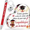 HOWAF Regalo Laurea Uomo, Targa Cuore Decorativa Acrilico, Penna a Sfera Dottore, Portachiavi Dottoressa, Gadget e Bomboniere per Neolaureati
