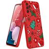 Micoden Custodia compatibile con Samsung Galaxy A13 4G per Natale Modello silicone TPU morbido per donne ragazze regali Custodia protettiva antiurto per Samsung Galaxy A13 4G, rosso, albero di Natale