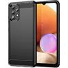 owlhold Cover per Samsung Galaxy A32 5G, Custodia Spazzolata e Fibra di Carbonio Morbido Silicone TPU Slim Fit Case, Antiurto, Antigraffio, Antiscivolo, Protezione Grado Militare, Nero