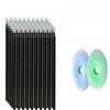MROOFUL 50 ricariche per penne gel cancellabili, 0,5 mm, inchiostro blu, nero, rosso, ufficio, scuola, cancellabile, manico lavabile (nero)