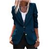 Vhersily Blazer Donna Elegante Lungo Autunno Curvy Leggera Tailleur da Donna Giacca per Ufficio Business Cappotto Autunno Invernali Giacca Corta Motociclista Zip Cappotto con Tasche