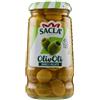Sacla Saclà, OlivOlì, Olive Verdi Denocciolate, Ideali per Aperitivo, Insalate e per Arricchire i Tuoi Piatti, Vaso Vetro, 290g (120g sgocciolato), Confezione da 12 pezzi