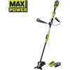 Ryobi Decespugliatore a batteria con spazzole al carbonio 36V 1 batteria inclusa in acciaio RYOBI RBC36X26B impugnatura a manubrio, lama in acciaio a 3 denti