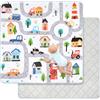 decalsweet Tappeto Gioco Bambini 127×127cm, Addensato 2cm Tappeto Gioco Neonato, Antiscivolo Pieghevole Tappeto Cameretta Bambina & Bambino, Tappeto Tummy Time Neonati (Traffico Cittadino)