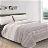 Dorian Home - Set Copripiumino Matrimoniale 250x210 con Sacco in 100% Puro Cotone + 2 Federe Cuscino Letto 50x80 con Patella di 18 cm (Padel Beige, Una Piazza e Mezza - 200x210 cm)
