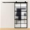 Leroy Merlin Porta scorrevole 12V satinata in alluminio trasparente, L 96 x H 220 cm, con binario Industrial Reversibile