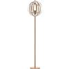 HOMCOM Lampada da Terra per Soggiorno Design, Paralume con Anelli Regolabili in Legno, Lampadine E27, Ф38 x 160 cm