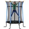 HOMCOM Tappeto Elastico per Bambini con Ingresso a Cerniera e Pali Imbottiti, in Acciaio, PP e EPE, Ø163.5x190 cm, Azzurro
