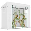Outsunny Serra da Giardino con Porta Avvolgibile e Bordi Estesi, in Acciaio e PE, 200x76x168 cm, Bianco