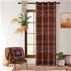 XTMYI Tende per camera da letto, terracotta, stile bohémien, semi-oscuranti, stile hippie, rétro, mid-century, azteco, rustico, per soggiorno, lunghezza 213 cm, arancione bruciato, rame