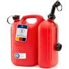 Hünersdorff 825000 Doppie Taniche Eco 5.5 Piu 3 L, HD-PE Colore Rosso con Omologazione Accessori Neri, Rot, 5,5