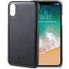 Celly Custodia magnetica per iPhone X / XS, con bordi in policarbonato e texture in finta pelle, colore: nero