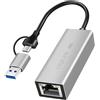 LogiLink USB-a/C adattatore Ethernet con 2,5G, argento