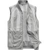 Generic Gilet da uomo in rete traspirante, per pesca, multitasche, per fotografia, viaggi, escursionismo, estate, lavoro, safari, leggero, comodo, con tasche, taglia XXXXL, Grigio, L