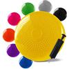 OcioDual Cuscino Gonfiabile, Giallo, per Yoga, Fitness, Pilates, Esercizi Sportivi, Allenamento, Disco Gonfiabile Antiscivolo, Superficie in Gomma PVC con Gonfiatore Manuale