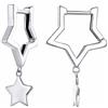 Qings Orecchini a Cerchio Stella per Donne Argento Sterling 925 Stella Ciondolo Orecchini Piccoli a Cerchio Orecchini Huggie Ipoallergenico Orecchino Compleanno Regalo per Ragazze Adolescenti