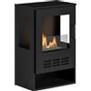 HOMCOM Camino a Bioetanolo Autoportante con Bruciatore da 0.9L e Durata 3.3 Ore, 44x28x68 cm, Nero