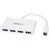 StarTech.com Hub USB-C a 4 porte USB 3.0 - USB-C a 4x USB-A - Alimentato via bus - Bianco - Hub USB Tipo-C Compatto