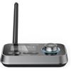 Hama Link.it Duo - Trasmettitore ricevitore Bluetooth per TV Stereo Display Audio Video, adattatore Bluetooth Multipoint per 2 fonti, bassa latenza, USB-C, Jack, fibra ottica nera