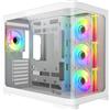 Itek case DARK CAVE CURVED - Gaming Tower, ATX, 4x12cm ARGB fan, 2xUSB3, Type-C, Side & Front Panel Temp Glass, White Edition