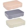 alpina Contenitore per il pranzo con scomparti - 21 x 15 x 4,5 cm - Colore sorpresa: Rosa, Grigio o Beige - Lavabile in lavastoviglie - Bambini/Adulti - Vassoio rimovibile - Plastica
