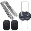 ASOENTIWOX Tessuto non tessuto per erbacce, ancoraggio a terra, 70 pezzi + 30 rondelle (150 x 40 mm, Ø 2,5 mm) picchetti in zincato, per teloni erbacce