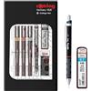 rOtring Isograph - Set composto da 3 penne tecniche (0,20 mm, 0,40 mm, 0,60 mm) e portamine (0,5 mm), set di strumenti da scrittura