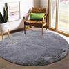 Tinyboy-hbq Tappeto Shaggy Rotondo Tappeti Soggiorno Pelo Lungo Adatto per Tappeto da Soggiorno Soffice Cuscino Rotondo per Divano con Moquette Antiscivolo(Grigio, Diametro 100 cm)
