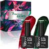 Mylee Set Smalto Gel Semipermanente 2x10ml [Precious Gems] - UV/LED Nail Art Manicure Pedicure, Lunga Durata, per Uso Professionale e Domestico [Natale 2024] - Duraturo e facile da applicare