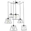 Fan Europe I-BROOKLYN-S6 Lampadario con paralumi di varia forma, Vetro, 40 watts, Nero