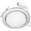 ledscom.de Faretto da incasso a soffitto a LED RUBA cromo opaco 541lm bianco caldo dimmerabile in 3 fasi senza dimmer rotondo piatto 107mm Ø cerchio di bulloni circa 83-100mm Ø