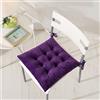 Hixingo Cuscini per Sedie da Cucina 2 Pezzi, Velluto di Cristallo Colori Solidi Assegno Cuscino Sedie Soggiorno Morbidi Cuscini Sedie Giardino Esterno Antiscivolo per Sala Pranzo (40cm,Viola)