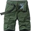 New front Bermuda Tasche Pantaloncini Cargo Uomo Shorts Tattici Laterali Braghe Corte Cotone Traspirante Spiaggia Campeggio Escursionismo Estivi Pesca Militari Sport Corsa Pesca Vacanze Rosso 34