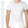 SES Canottiera da uomo, confezione da 4 pezzi, a costine sottili, 100% cotone, bianco, XXXXL