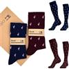 SockTailor Calze Uomo Lunghe in Caldo Cotone, Fantasie Eleganti e Divertenti Fenicotteri, Calze Uomo Invernali, Calzini Uomo Lunghi 41 46, Made in Italy, 2 Paia, Pacchetto Ecologico